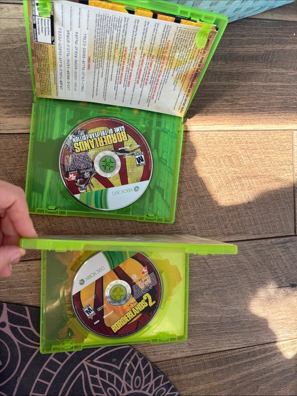 Borderlands & Borderlands 2 Xbox 360 Games - Yellow/Brown Covers